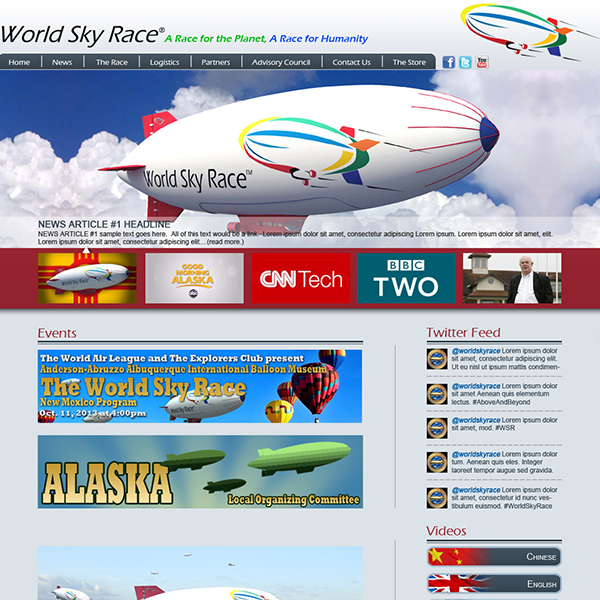 Web Production World Sky Race Home Page